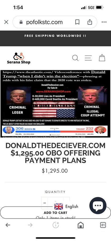 For Sale in the Domain Name Consignment collection - DonaldTheDeceiver.com