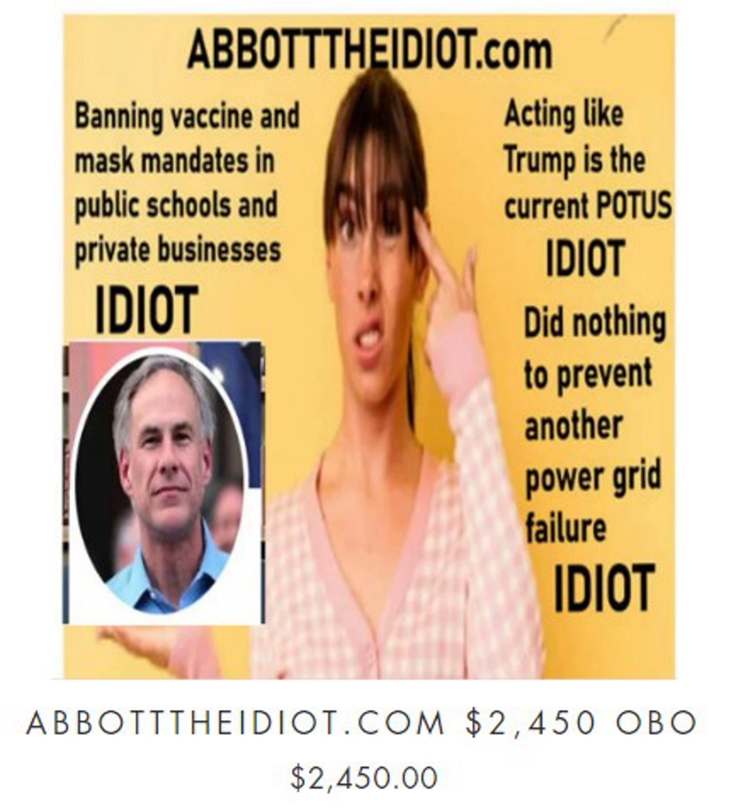 AbbottTheIdiot.com $2,450  OBO/Offering Seller Financing - The Cat and Cock Shop